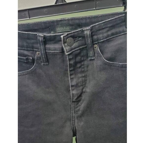 Uniqlo Black High Rise Jeans Size 64 / US Size 25 ~ Casual Streetwear Punk Denim - Picture 4 of 10